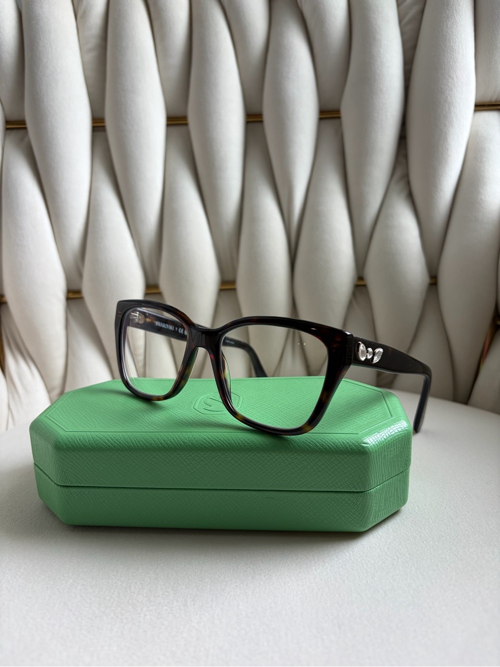 Swarovski Tortoiseshell Cat-Eye Frames with Crystal Accent